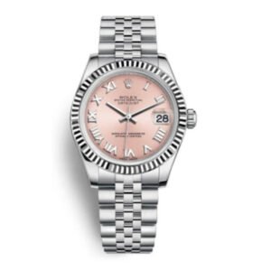 Rolex-Datejust-31-Watch-178274-0077.jpg Rolex Datejust 31mm – Ref: 178274-0077 – Pink Roman Dial, Stainless Steel Jubilee Bracelet Women’s Watch