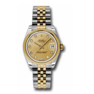Rolex Datejust 31mm – Ref: 178243 chdj – Champagne Diamond Dial, Two Tone Stainless Steel & 18K Yellow Gold Jubilee Bracelet Women’s Watch