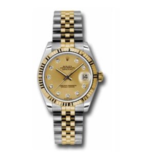 Rolex Datejust 31mm – Ref: 178273 chdj – Champagne Diamond Dial, Two Tone Stainless Steel & 18K Yellow Gold Jubilee Bracelet Women’s Watch