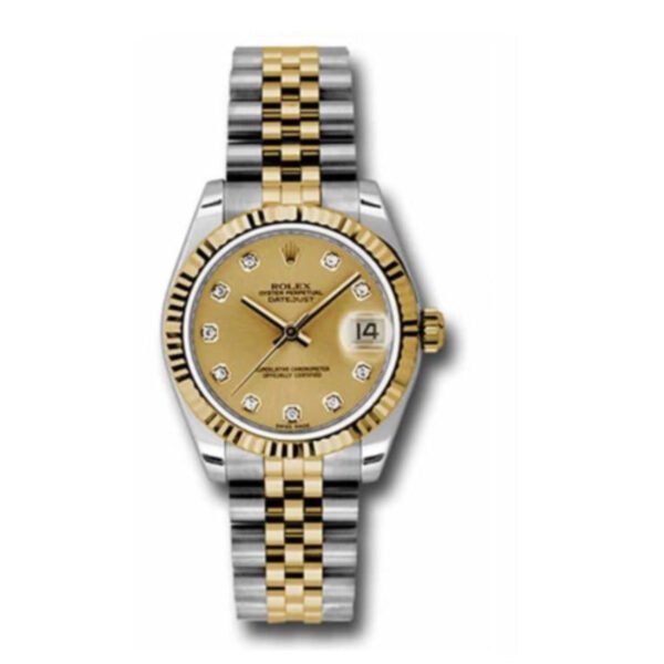 Rolex-Datejust-31-Watch-Champagne-dial-178273-chdj.jpg Rolex Datejust 31mm – Ref: 178273 chdj – Champagne Diamond Dial, Two Tone Stainless Steel & 18K Yellow Gold Jubilee Bracelet Women’s Watch