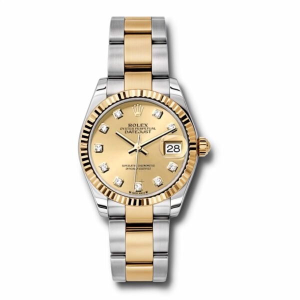 Rolex Datejust 31mm – Ref: 178273 chdo – Champagne Diamond Dial, Two Tone Stainless Steel & 18K Yellow Gold Oyster Bracelet Women’s Watch