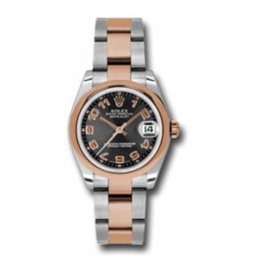 Rolex Datejust 31mm – Ref: 178241 bkcao – Black Roman Dial, Two Tone Stainless Steel & 18K Rose Gold Oyster Bracelet Women’s Watch