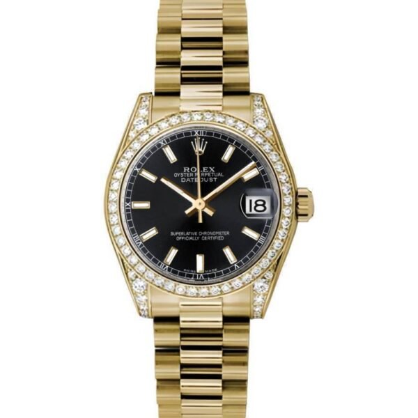 Rolex-Datejust-31mm-Ref-178158-bkip-Black-Dial-Diamond-Bezel-18K-Yellow-Gold-President-Bracelet-Womens-Watch-3.jpg Rolex Datejust 31mm – Ref: 178158 bkip – Black Dial & Diamond Bezel, 18K Yellow Gold President Bracelet Women’s Watch
