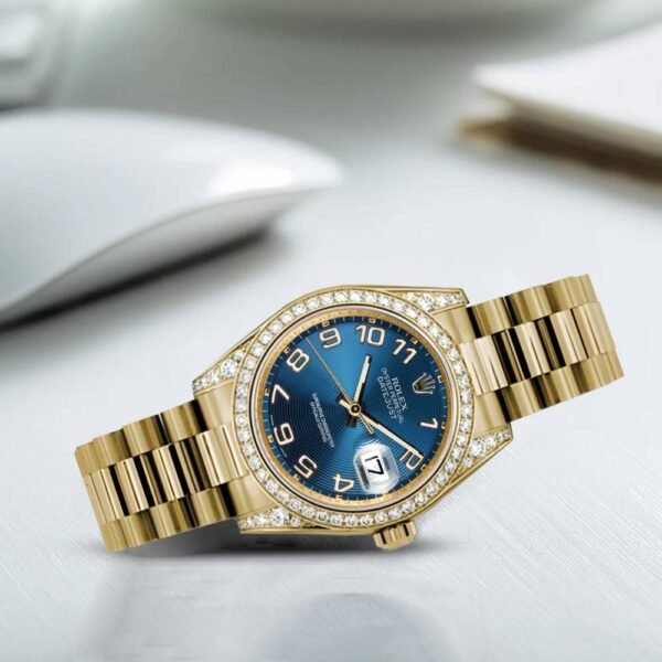 Rolex Datejust 31mm – Ref: 178158 blcap – Blue Dial, 18K Yellow Gold Presidential Bracelet Women’s Watch