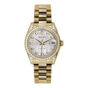 Rolex Datejust 31mm – Ref: 178158 sjdp – Silver Jubilee Dial, 18K Yellow Gold President Bracelet Women’s Watch