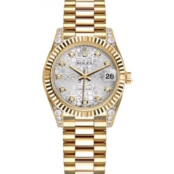 Rolex-Datejust-31mm-Ref-178238-sjdp-Silver-Jubilee-Dial-Diamond-Case-18K-Yellow-Gold-President-Bracelet-Womens-Watch-3.jpg Rolex Datejust 31mm – Ref: 178238 sjdp – Silver Jubilee Dial, Diamond Case, 18K Yellow Gold President Bracelet Women’s Watch
