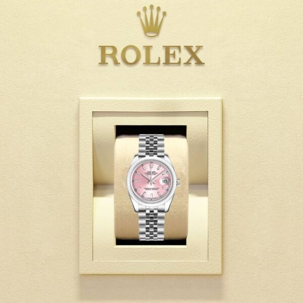 Rolex Datejust 31mm – Ref: 178240-0017 – Pink Dial, Stainless Steel Jubilee Bracelet Women’s Watch