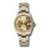 Rolex Datejust 31mm – Ref: 178243 chfo – Champagne Floral Motif Dial, Two Tone Stainless Steel & 18K Yellow Gold Oyster Bracelet Women’s Watch