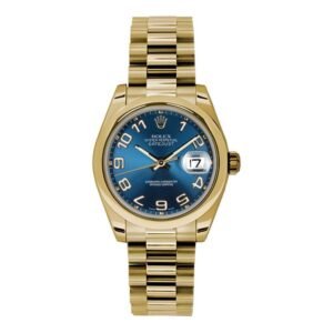 Rolex Datejust 31mm – Ref: 178248 blcap – Blue Dial, 18K Yellow Gold President Bracelet Women’s Watch