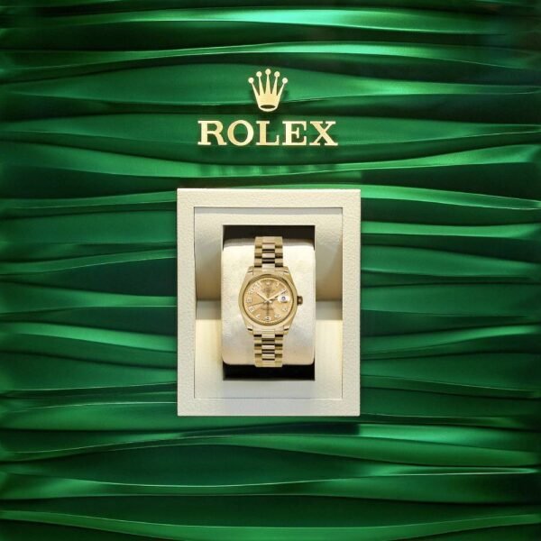 Rolex Datejust 31mm – Ref: 178248 chcap – Champagne Dial, 18K Yellow Gold President Bracelet Women’s Watch