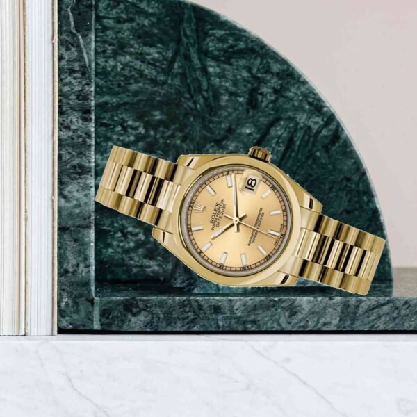 Rolex Datejust 31mm – Ref: 178248 chcap – Champagne Dial, 18K Yellow Gold President Bracelet Women’s Watch