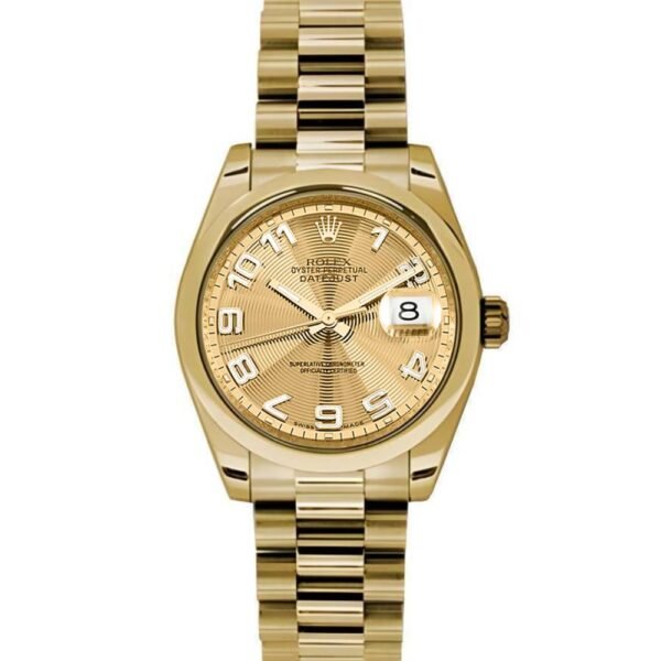 Rolex Datejust 31mm – Ref: 178248 chcap – Champagne Dial, 18K Yellow Gold President Bracelet Women’s Watch