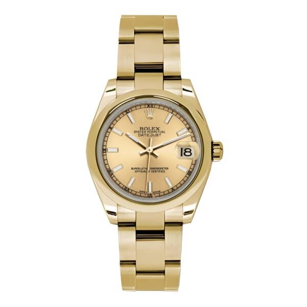 Rolex Datejust 31mm – Ref: 178248 chio – Champagne Dial, 18K Yellow Gold Oyster Bracelet Women’s Watch