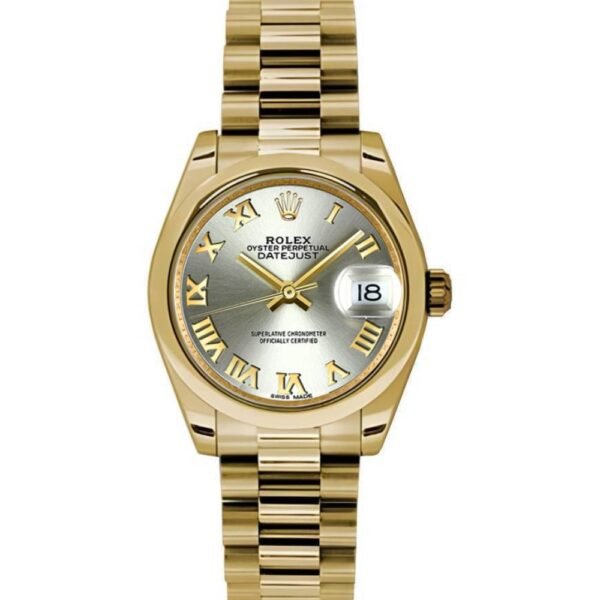 Rolex Datejust 31mm – Ref: 178248 grp – Grey Dial, 18K Yellow Gold President Bracelet Women’s Watch