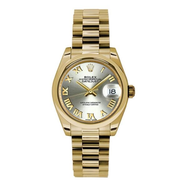 Rolex Datejust 31mm – Ref: 178248 grp – Grey Dial, 18K Yellow Gold President Bracelet Women’s Watch