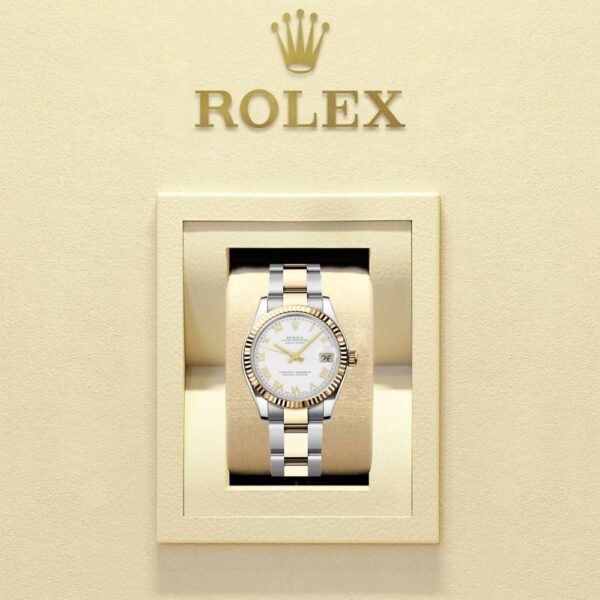 Rolex Datejust 31mm – Ref: 178273 wro – White Roman Dial, Two Tone Stainless Steel & 18K Yellow Gold Oyster Bracelet Women’s Watch
