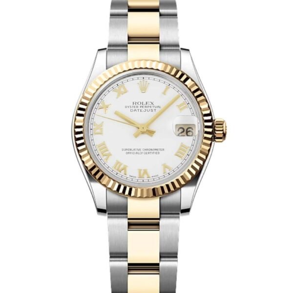 Rolex Datejust 31mm – Ref: 178273 wro – White Roman Dial, Two Tone Stainless Steel & 18K Yellow Gold Oyster Bracelet Women’s Watch