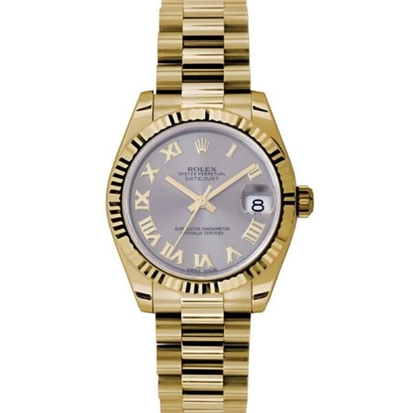Rolex Datejust 31mm – Ref: 178278 grp – Grey Dial, 18K Yellow Gold President Bracelet Women’s Watch