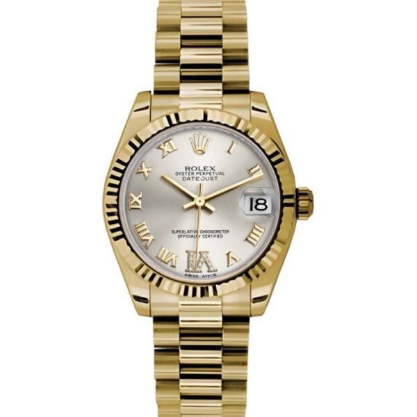 Rolex Datejust 31mm – Ref: 178278 sdrp – Silver Dial, 18K Yellow Gold President Bracelet Women’s Watch