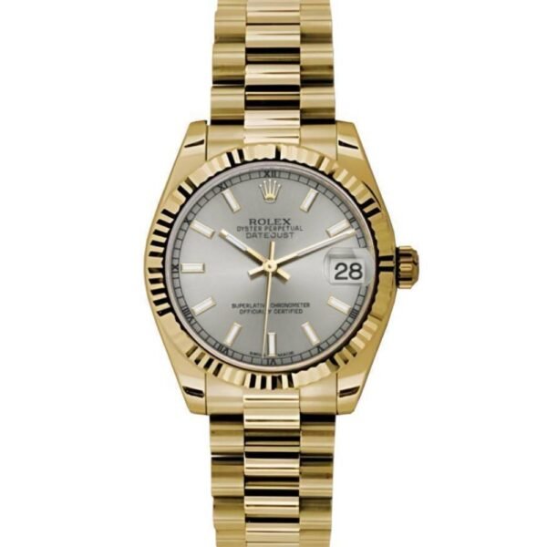 Rolex Datejust 31mm – Ref: 178278 sip – Silver Dial, 18K Yellow Gold President Bracelet Women’s Watch