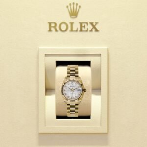Rolex Datejust 31mm – Ref: 178278 sjdp – Silver Jubilee Dial, 18K Yellow Gold President Bracelet Women’s Watch