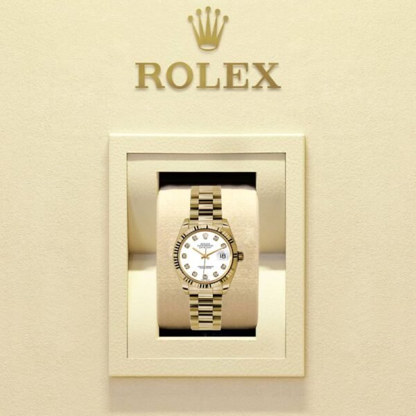 Rolex Datejust 31mm – Ref: 178278 wdp – White Dial, 18K Yellow Gold President Bracelet Women’s Watch