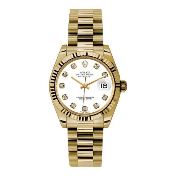 Rolex Datejust 31mm – Ref: 178278 wdp – White Dial, 18K Yellow Gold President Bracelet Women’s Watch