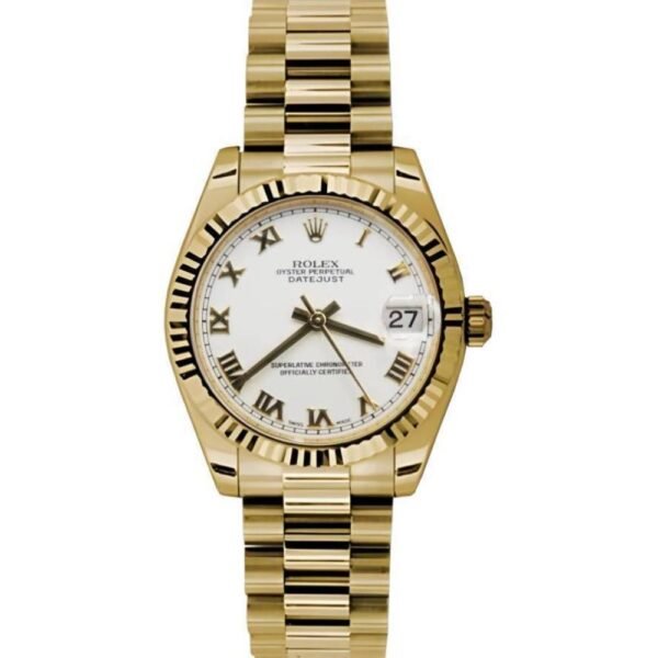 Rolex Datejust 31mm – Ref: 178278 wrp – White Dial, 18K Yellow Gold President Bracelet Women’s Watch