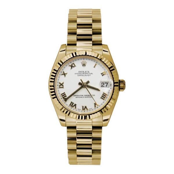 Rolex Datejust 31mm – Ref: 178278 wrp – White Dial, 18K Yellow Gold President Bracelet Women’s Watch