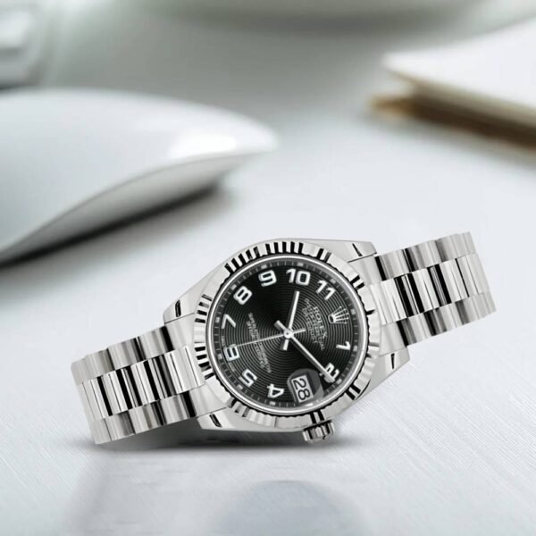 Rolex Datejust 31mm – Ref: 178279 bkap – Black Dial, 18K White Gold President Bracelet Women’s Watch