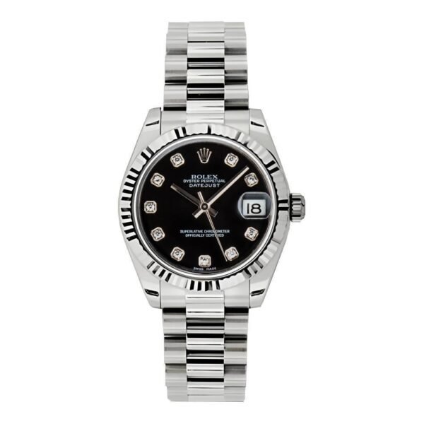 Rolex-Datejust-31mm-Ref-178279-bkdp-Black-Dial-_-Diamond-Bezel-18K-White-Gold-President-Bracelet-Womens-Watch-4.jpg Rolex Datejust 31mm – Ref: 178279 bkdp – Black Dial & Diamond Bezel, 18K White Gold President Bracelet Women’s Watch
