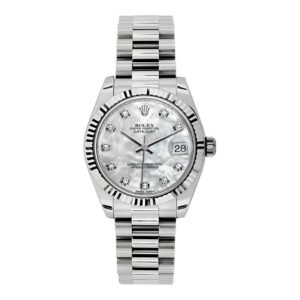 Rolex Datejust 31mm – Ref: 178279 mdp – White Mother of Pearl Dial, 18K White Gold President Bracelet Women’s Watch