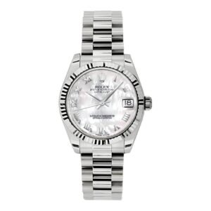 Rolex Datejust 31mm – Ref: 178279 mrp – White Mother of Pearl Dial, 18K White Gold President Bracelet Women’s Watch