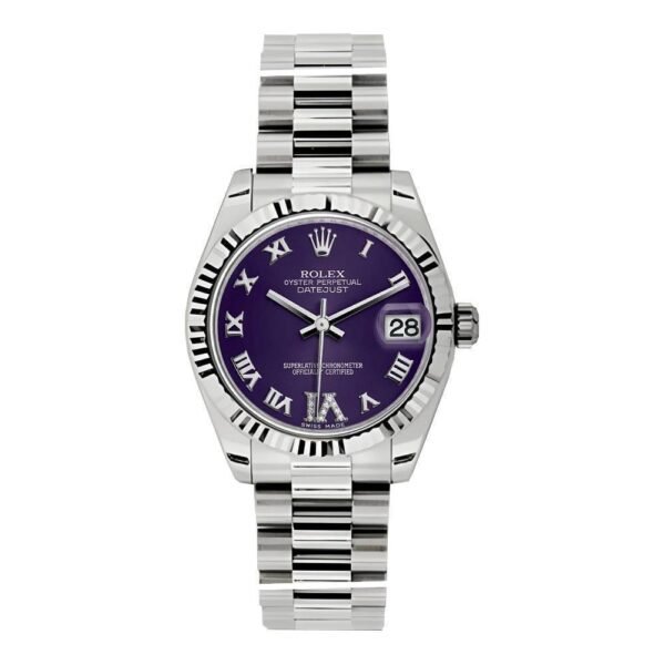 Rolex Datejust 31mm – Ref: 178279 pdrp – Purple Dial, 18K White Gold President Bracelet Women’s Watch