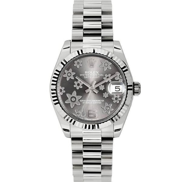 Rolex Datejust 31mm – Ref: 178279 rfp – Rhodium Grey Dial, 18K White Gold President Bracelet Women’s Watch