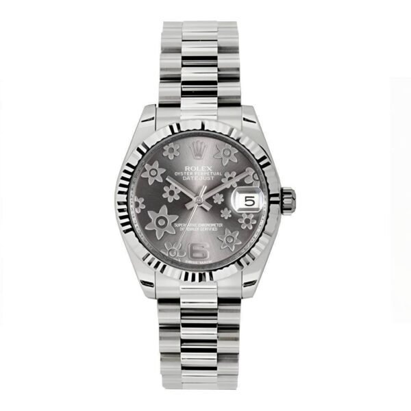 Rolex Datejust 31mm – Ref: 178279 rfp – Rhodium Grey Dial, 18K White Gold President Bracelet Women’s Watch