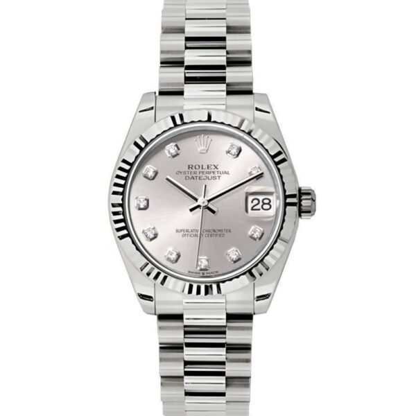 Rolex Datejust 31mm – Ref: 178279 sdp – Silver Dial, 18K White Gold President Bracelet Women’s Watch