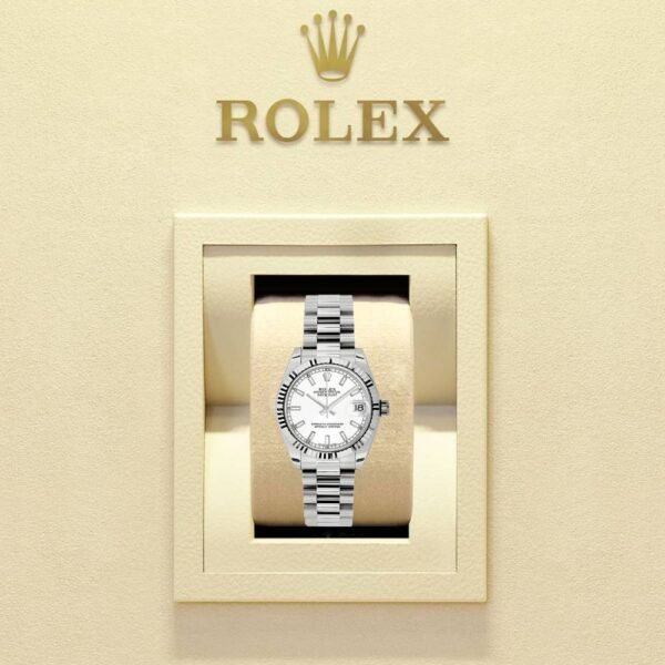 Rolex Datejust 31mm – Ref: 178279 wip – White Dial, 18K White Gold President Bracelet Women’s Watch