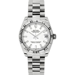 Rolex Datejust 31mm – Ref: 178279 wip – White Dial, 18K White Gold President Bracelet Women’s Watch