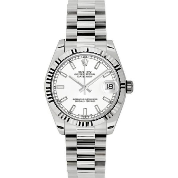 Rolex Datejust 31mm – Ref: 178279 wip – White Dial, 18K White Gold President Bracelet Women’s Watch