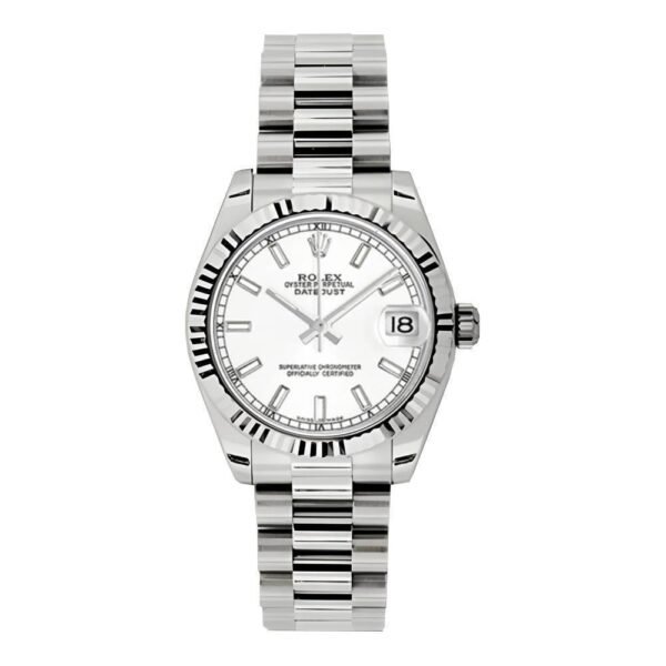 Rolex Datejust 31mm – Ref: 178279 wip – White Dial, 18K White Gold President Bracelet Women’s Watch
