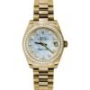 Rolex Datejust 31mm – Ref: 178288 mdp – White Mother of Pearl Dial & Diamond Bezel, 18K Yellow Gold President Bracelet Women’s Watch