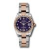 Rolex Datejust 31mm – Ref: 178341 pdro – Purple Roman Diamond Dial & Diamond Bezel, Two Tone Stainless Steel & 18K Rose Gold Oyster Bracelet Women’s Watch