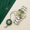 Rolex Datejust 31mm – Ref: 178343 ogdro – Green Roman Diamond Dial & Diamond Bezel, Two Tone Stainless Steel & 18K Yellow Gold Oyster Bracelet Women’s Watch
