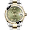 Rolex Datejust 31mm – Ref: 178343 ogdro – Green Roman Diamond Dial & Diamond Bezel, Two Tone Stainless Steel & 18K Yellow Gold Oyster Bracelet Women’s Watch