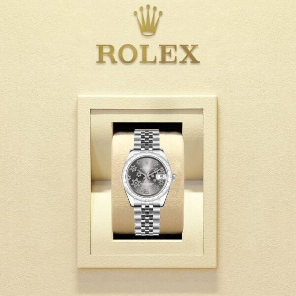 Rolex Datejust 31mm – Ref: 178344-0003 – Rhodium Grey Dial & Diamond Bezel, Stainless Steel Jubilee Bracelet Women’s Watch