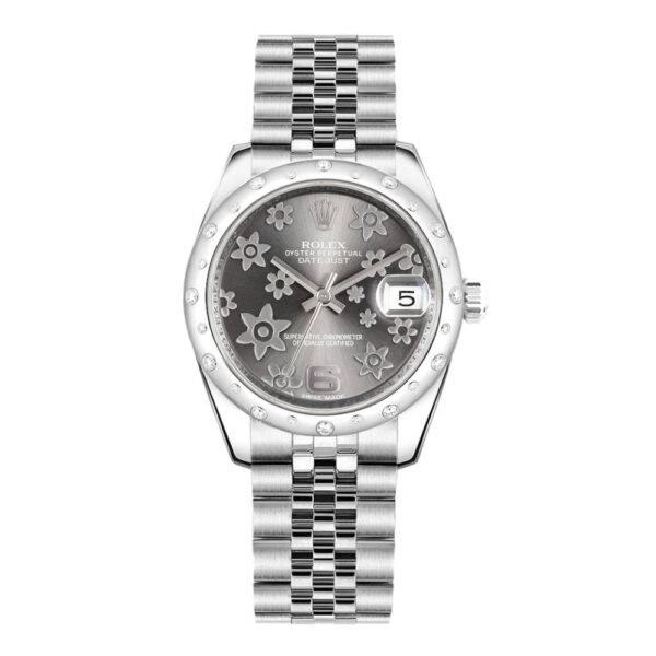 Rolex Datejust 31mm – Ref: 178344-0003 – Rhodium Grey Dial & Diamond Bezel, Stainless Steel Jubilee Bracelet Women’s Watch