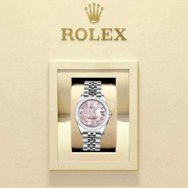 Rolex-Datejust-31mm-Ref-178344-0018-Pink-Mother-of-Pearl-Dial-Diamond-Bezel-Stainless-Steel-Jubilee-Bracelet-Womens-Watch-1.jpg Rolex Datejust 31mm – Ref: 178344-0018 – Pink Mother of Pearl Dial & Diamond Bezel, Stainless Steel Jubilee Bracelet Women’s Watch