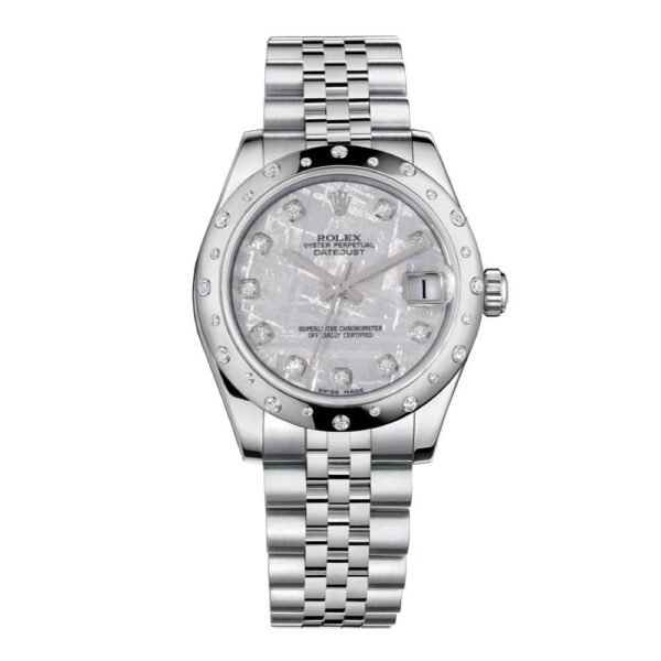 Rolex Datejust 31mm – Ref: 178344-0020 – Meteorite Silver Dial & Diamond Bezel, Stainless Steel Jubilee Bracelet Women’s Watch