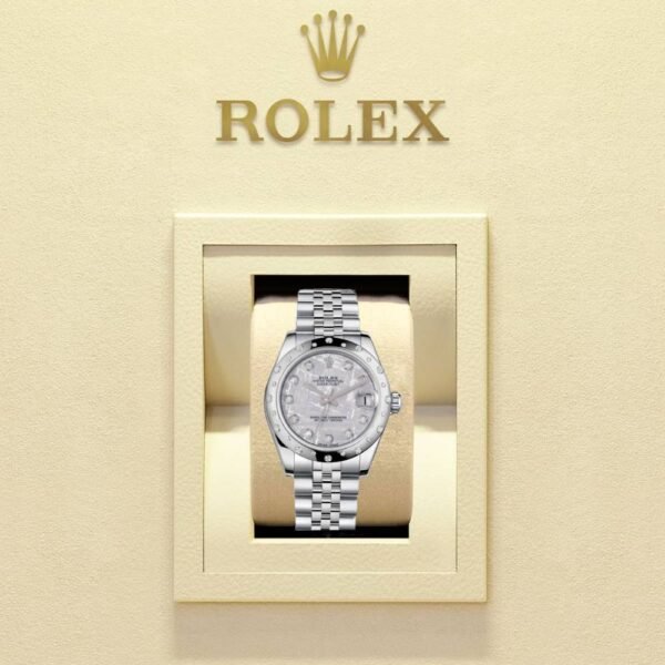 Rolex Datejust 31mm – Ref: 178344-0020 – Meteorite Silver Dial & Diamond Bezel, Stainless Steel Jubilee Bracelet Women’s Watch